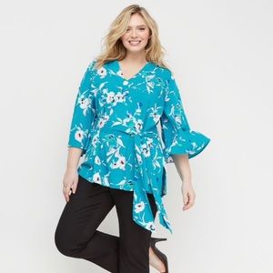 Lane Bryant Belted Floral Tunic Top 22/24